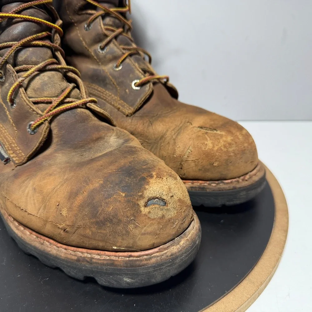 Red Wing Shoes 4420 Men 11.5 D Steel‎ Toe Work Boots Brown Leather Vibram